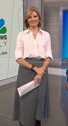 Kate's grey pleated wrap skirt on NBC News Daily