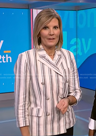 Kate's white striped blazer on NBC News Daily