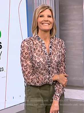 Kate Snow's floral sheer blouse on NBC News Daily