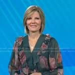 Kate Snow’s green floral ruffle blouse on Today