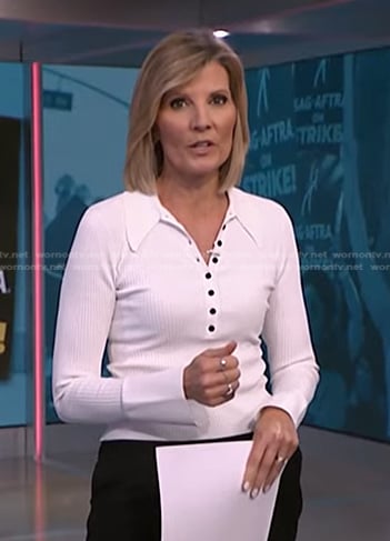 Kate’s white ribbed polo top on NBC News Daily