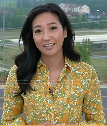 Kathy Park’s yellow floral lemon print shirt on Today