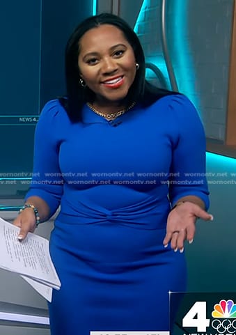 Kay Angrum's blue twist-waist dress on NBC News Daily