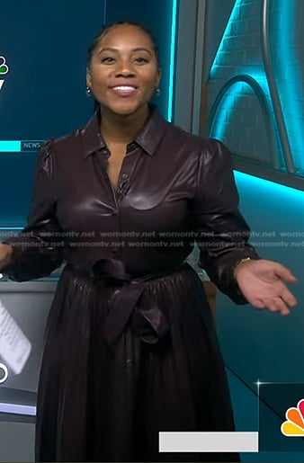 Kay's brown leather shirtdress on NBC News Daily