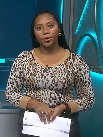 Kay's leopard print sweater on NBC News Daily