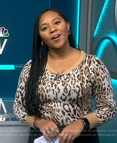 Kay's leopard print sweater on NBC News Daily