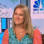 Kelley Kitley’s blue and pink floral dress on NBC News Daily