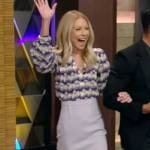 Kelly’s printed v-neck blouse on Live with Kelly and Mark