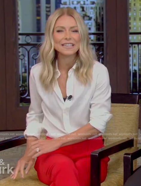 WornOnTV: Kelly's colorblock tweed jacket on Live with Kelly and