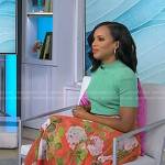 Kerry Washington’s green top and orange floral skirt on Today