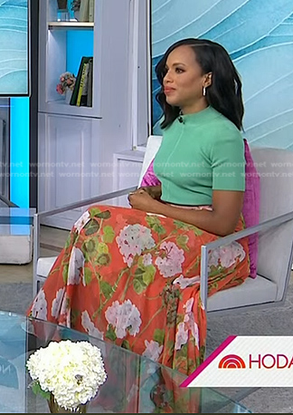 Kerry Washington's green top and orange floral skirt on Today