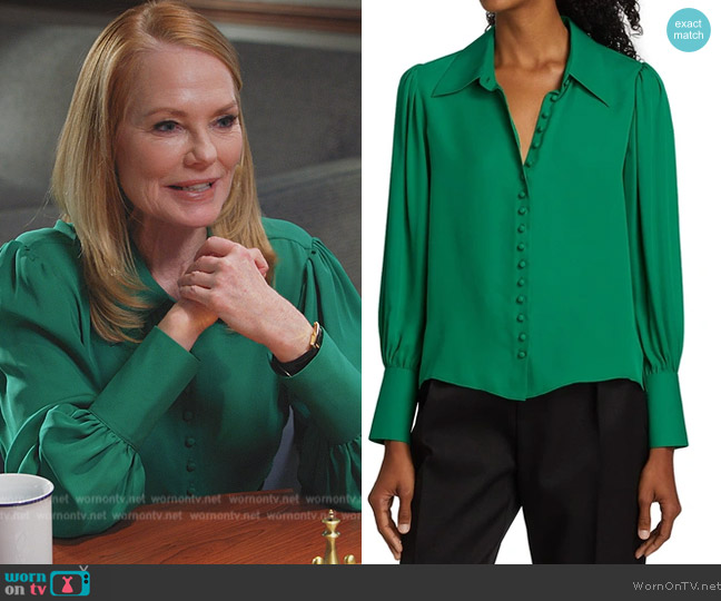 Khaite Cristiana Silk Blouse worn by Lisa Benner (Marg Helgenberger) on All Rise