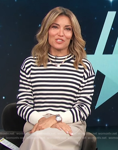 Kit's striped sweatshirt on Access Hollywood