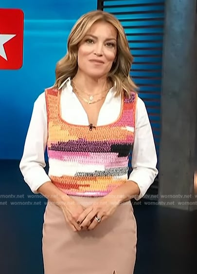 Kit’s multi-colored knit tank on Access Hollywood