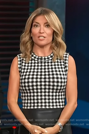 Kit's houndstooth knit vest on Access Hollywood
