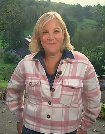 Kristen Dahlgren's pink plaid shirt jacket on Today