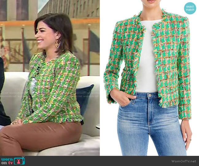 WornOnTV: Chloe Melas’s green tweed open jacket on Today | Chloe Melas ...