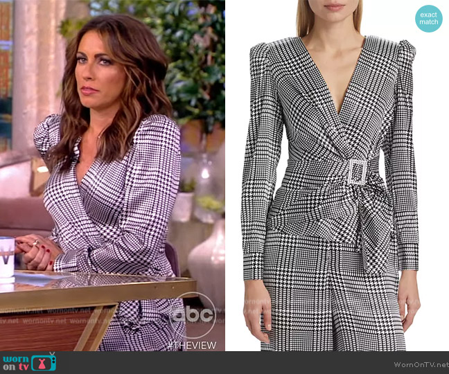 L'Agence Bensen Wrap Buckle Stretch Silk Top worn by Alyssa Farah Griffin on The View