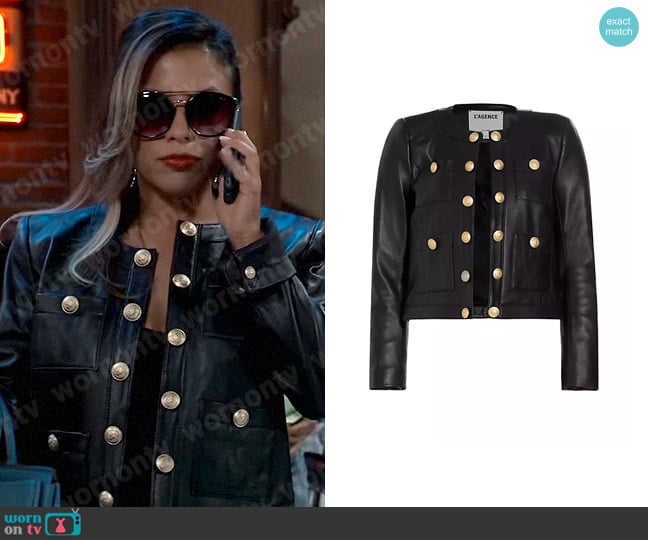 L'Agence Jayde Jacket worn by Alison 'Blaze' Rogers (Jacqueline Grace Lopez) on General Hospital