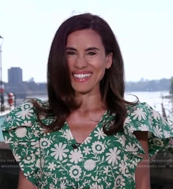 Lama Hasan's green floral ruffle dress on Good Morning America