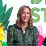 Lara’s green animal print ruched dress on Good Morning America