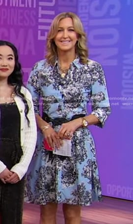 Lara’s light blue printed shirtdress on Good Morning America