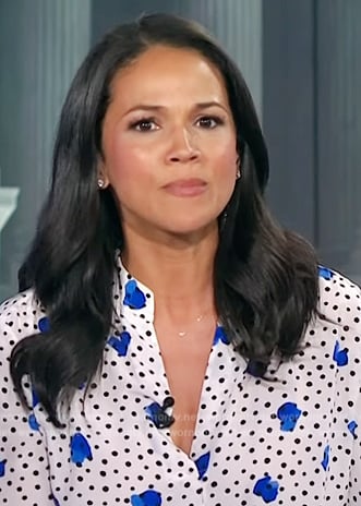 Laura Jarrett’s floral blouse on NBC News