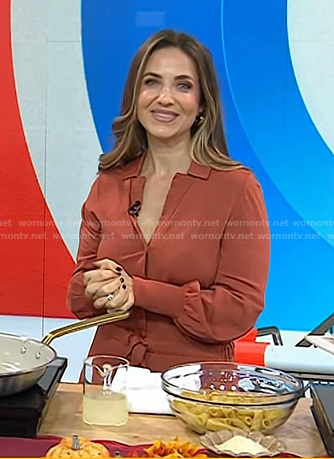 Laura Vitale's orange shirtdress on Today