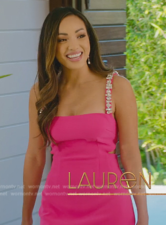 Lauren's pink embellished trim mini dress on Selling the OC