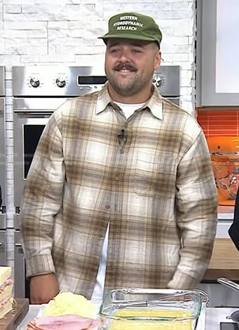 Laurent Dagenais's beige plaid shirt on Today