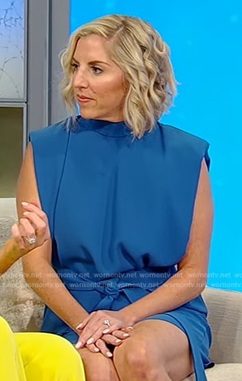 Lee Kennelly's blue tie front mini dress on Tamron Hall Show