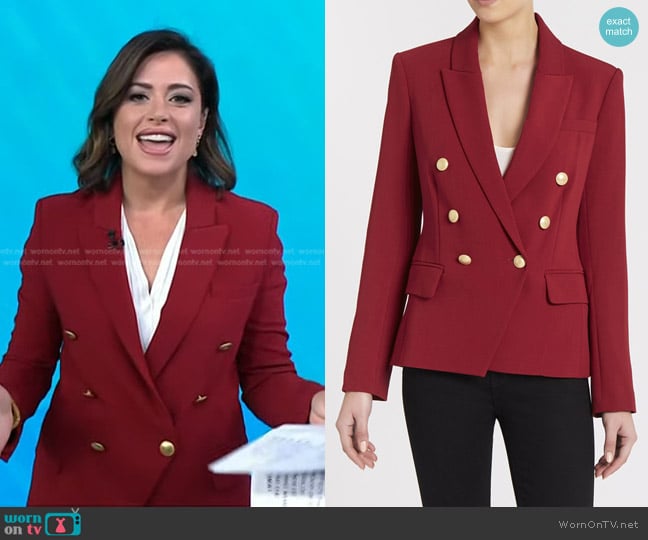 L'Agence Kenzie Double Breasted Blazer worn by Chloe Melas on Today