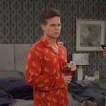 Leo’s red tiger print pajamas on Days of our Lives