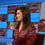Lindsey Reiser’s burgundy floral dress on NBC News Daily