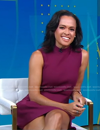 Linsey's purple mock neck dress on Good Morning America