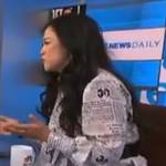 Lisa Sun’s newspaper print dress on NBC News Daily