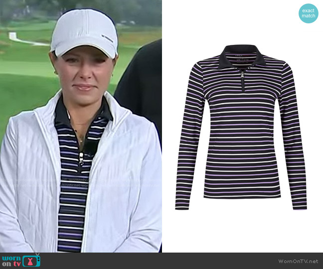 Lohla Sport The Julianna Stripe Top worn by Dylan Dreyer on Today