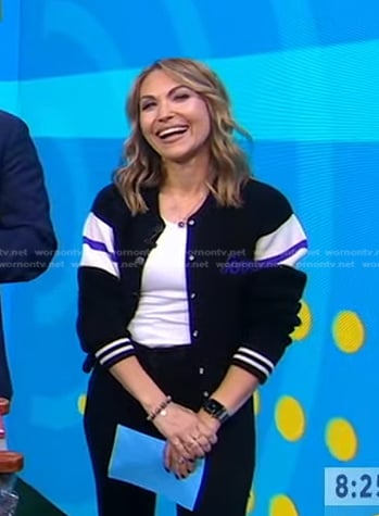 Lori’s black varsity jacket on Good Morning America