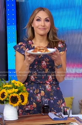 Lori's blue floral smocked dress on Good Morning America