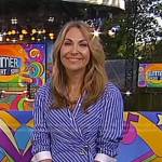 Lori’s blue striped wrap dress on Good Morning America