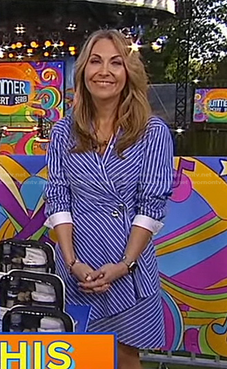 Lori's blue striped wrap dress on Good Morning America