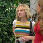 Lucy’s striped crochet knit tank top on The Young and the Restless