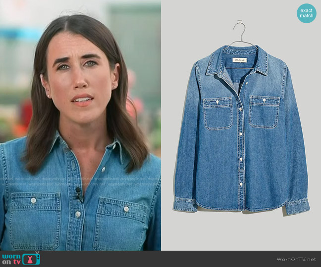 Madewell Denim Button-Up Shirt: Selvedge Edition worn by Maggie Vespa on NBC News Daily