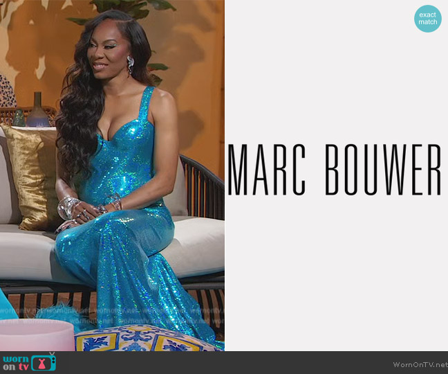 Marc Bouwer Custom Dress worn by Sanya Richards-Ross on The Real Housewives of Atlanta