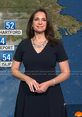 WornOnTV: Maria’s black scalloped trim dress on Today | Maria Larosa ...