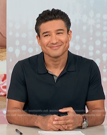 Mario’s black polo on Access Hollywood