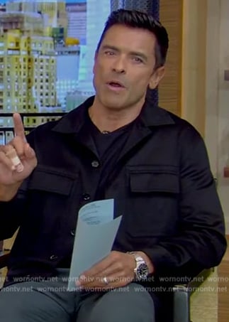 Mark’s black overshirt on Live with Kelly and Mark