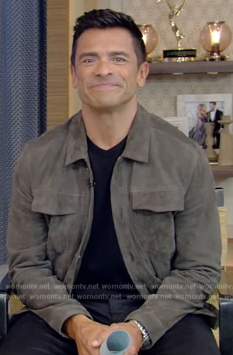 Mark's suede jacket on Live with Kelly and Mark