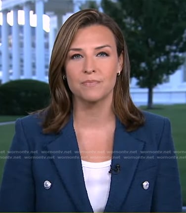 Mary’s navy tweed blazer on Good Morning America