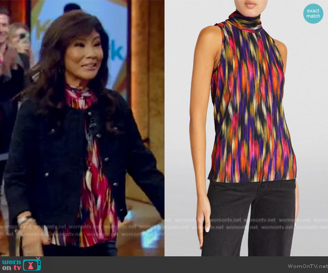 Max and Co Pleated Necktie Top worn by Julie Chen on Live with Kelly and Mark